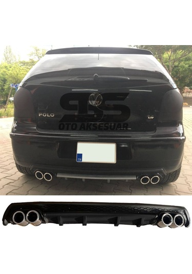 Volkswagen Polo Mk4 Difüzör Arka Tampon Eki 4 Egzoz Çıkışlı Siyah