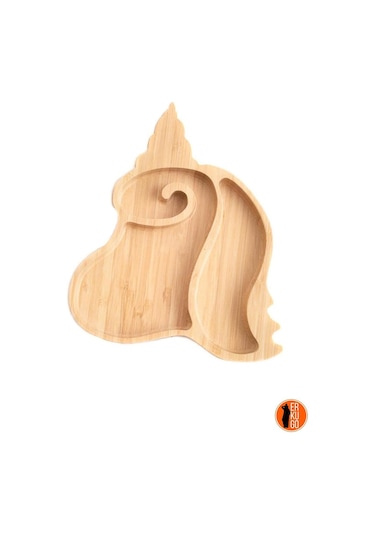 Bambu Unicorn 2 Bölmeli Doğal Bebek & Çocuk Mama Tabağı