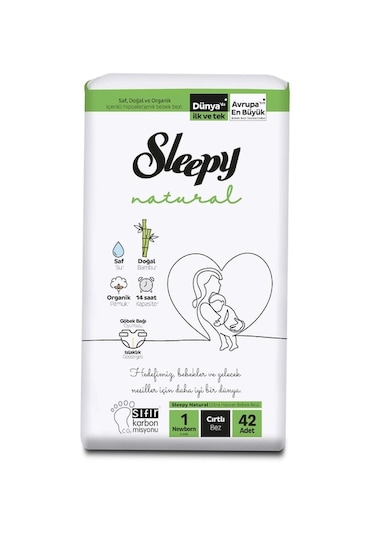 Sleepy Natural Yenidoğan Bebek Bezi 1 Numara 42 Adet