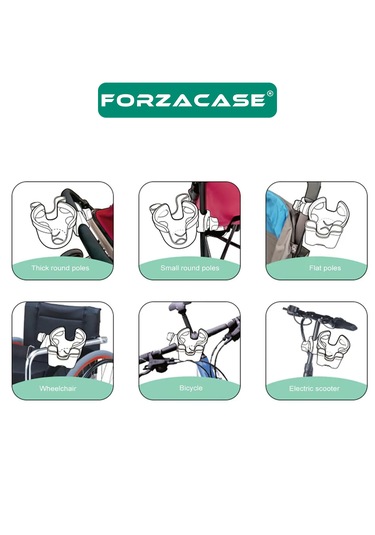 Forzacase Motosiklet Bebek Arabası İçin Bardak Ve Telefon Tutucu - Fc999 Siyah