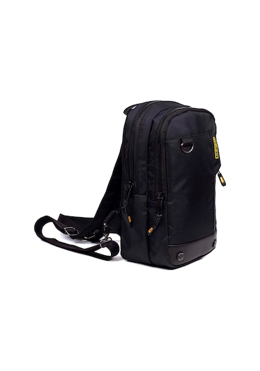 Newish Polo Erkek Kumaş Çapraz Göğüs Ve Omuz Çantası New158 - Siyah - Sarı