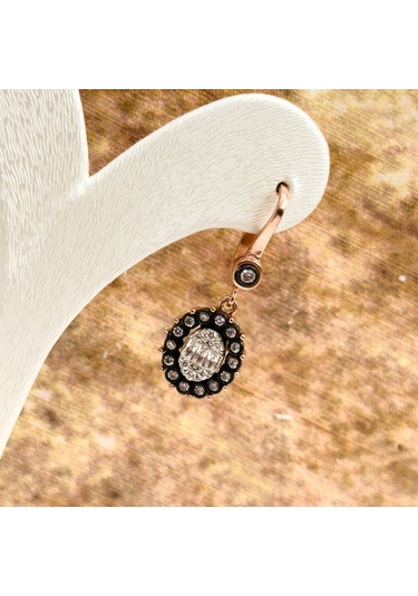 Elmas Montür Rosegold Oval Spor Gümüş Set Takım Rose Gold