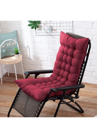 Suntek Yüksek Sırtlı Sandalye Minderi Dolgulu Koltuk Ahşap Kırmızı