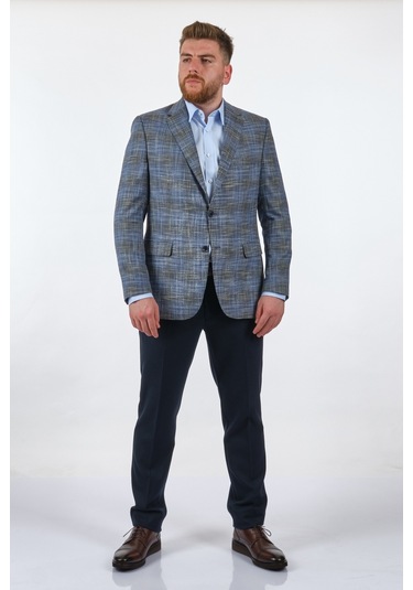 Tom Becker Kareli Gri Erkek Ceket Sc45122017 001