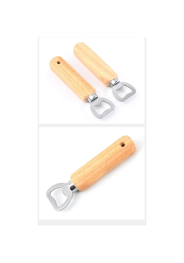 Ahşap Saplı Şişe Açacağı Çok Renkli