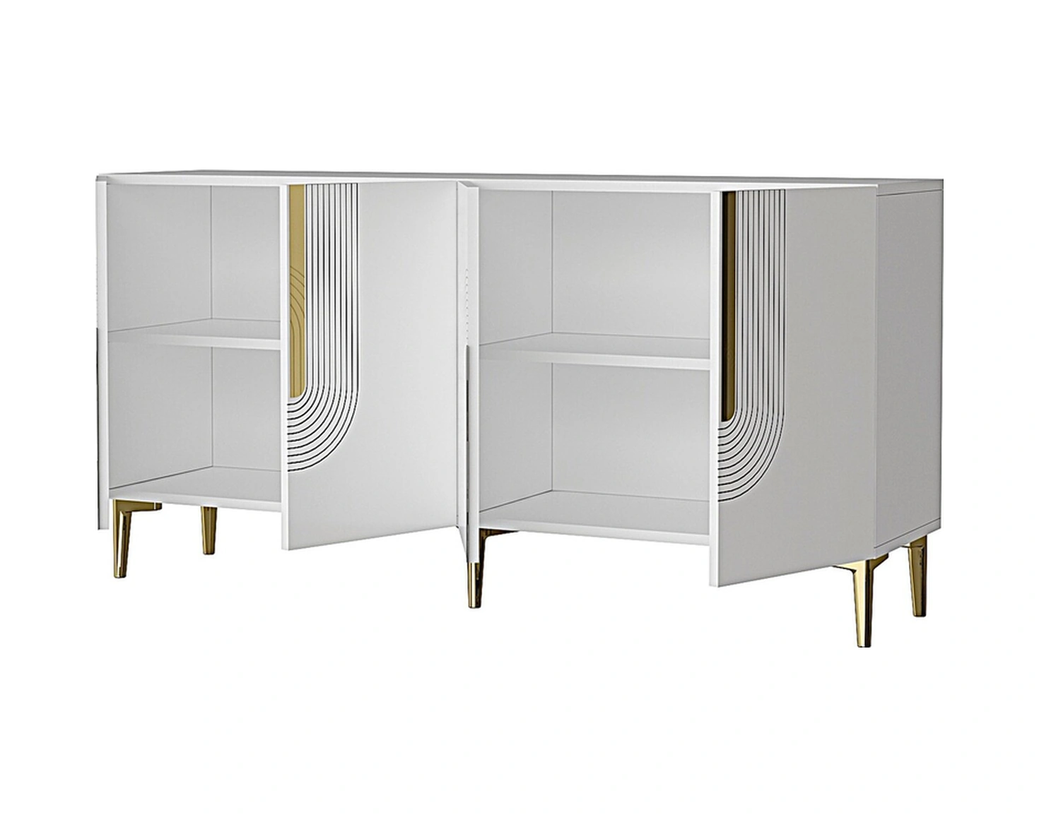 Ka1516bg Meyra150 Konsol, Kahve Köşesi, Tv Sehpası Beyaz-gold 150cm Beyaz