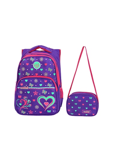 Waddell Çanta Mor Kalpli İlkokul Çantası - Waddell Bag Kız Okul S