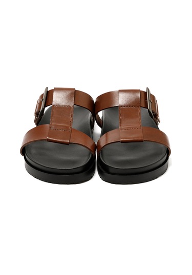 The Sandals Factory Brown Sandalet Erkek M7927 The Sandals Factory Leather Upper Sandals Brown