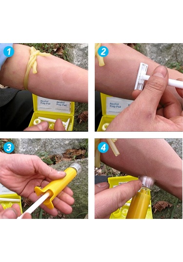 Leezsing Acil Durum Venom Çıkarıcı Seti - Dışarıda Yılan Arı Isırıkları İçin Vakumlu Tıkaç Abs Malzeme 12cm Pompa + Depolama Kutusu Sarı