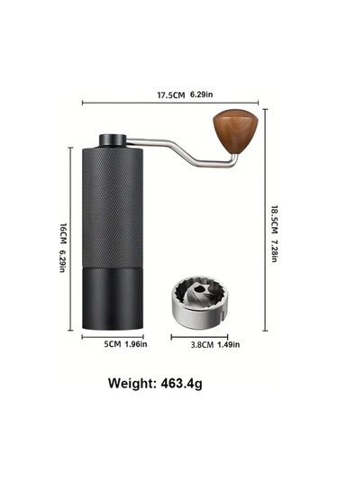 Fochsia Siyah Dijital Ayarlı Paslanmaz Çelik Konik Değirmen Manuel Kahve Öğütücü Hediye Kutusu