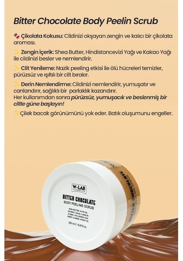W-Lab Cosmetics Bitter Chocolate Body Peeling Scrub 250 Ml