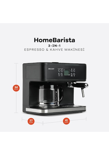 Dexart Home Barista 3-in-1 Filtre Kahve & Espresso Makinesi