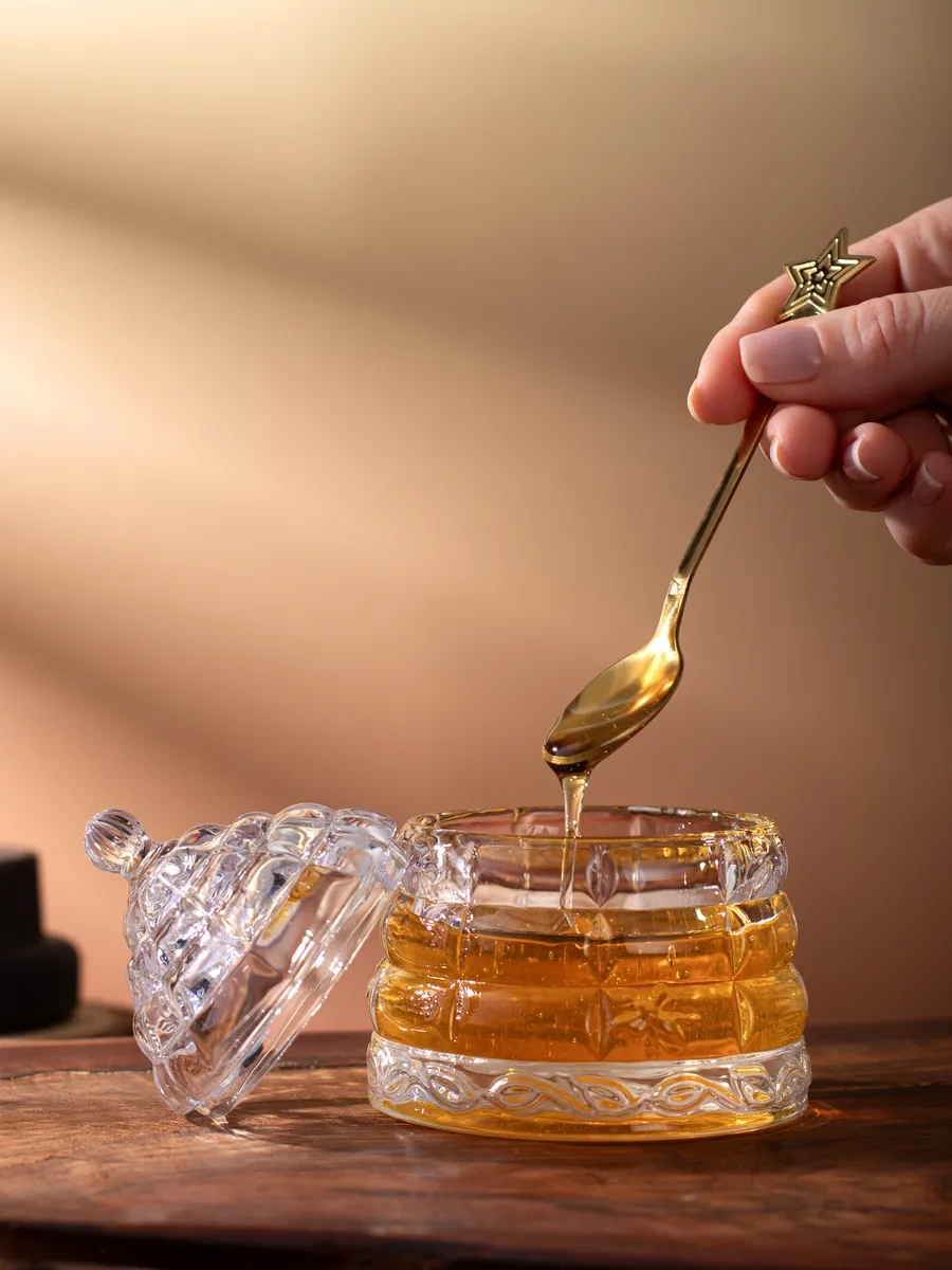 Aura Of Bohemia Reçel Ve Bal İçin Kapağı Ve Kaşık İle Şekillilik 108079274 Beyaz