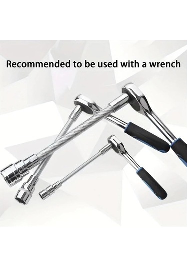 Evrensel Elektrikli Anahtar Soketi, 3 Sayımlı Bükülebilir Esnek Şaft