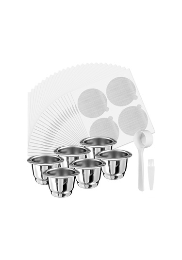 Maiyame Paslanmaz Çelik Yeniden Kullanılabilir Kahve Kapsül Seti - Çevre Dostu Ve Ekonomik Çözüm Gümüş