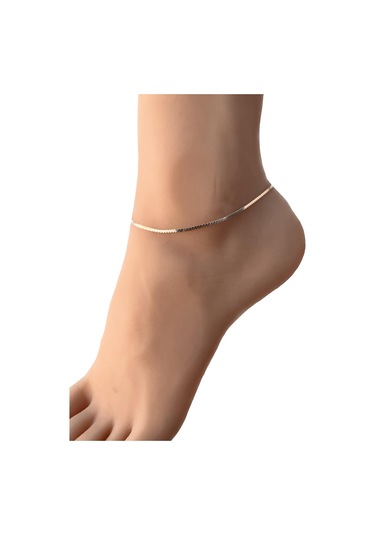 Söğütlü Silver Gümüş Örgü Modeli İtalyan Zincir Halhal Gümüş - Rose Gold