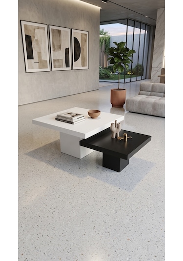 Most Marmoris %100 Mdf Orta Sehpa Set Evinize Teslim Aytaşı Siyah