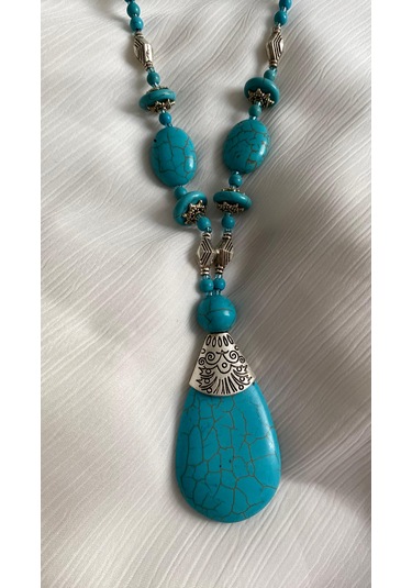Özel Tasarım Firuze Kolye Turkuaz