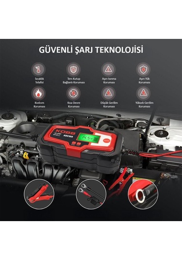 Kobb Kbs10a 6/12v 200a Dijital Akü Şarj / Akü Bakım / Desülfatör Ve Power Supply Fr Kbs10a