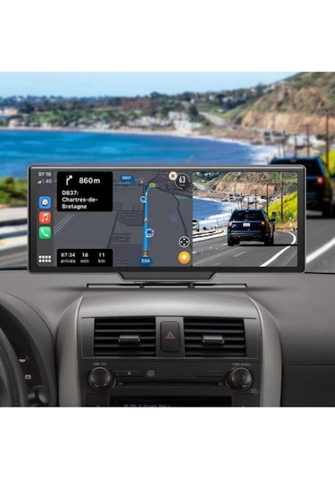 256gb Carplay Apple Android Uyumlu 10.2 İnç Büyük Ekran Tak Çalıştır 4k Ön/arka Çift Kameralı