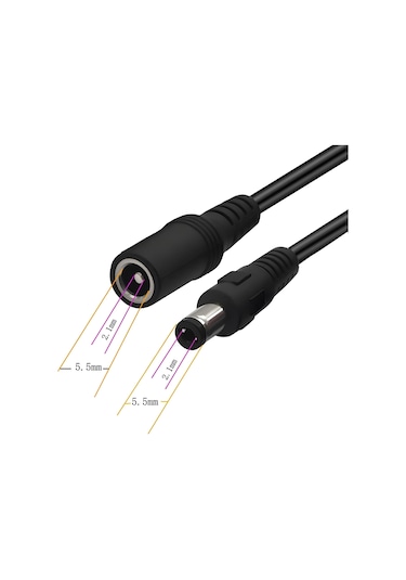 Speeduf Dc Adaptör Uzatma Kablosu 2 Metre 5.5mm X 2.1 Mm Dişi Erk