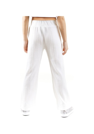 Denokids Kız Çocuk Boru Paça Ekru Basic Eşofman Altı Renkli Ekru