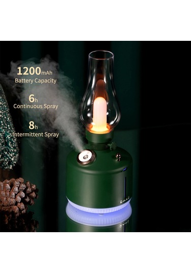 Skycity Beyaz Kerosene Şekilli Nemlendirici, Sürekli/aralıklı Sprey Modu, 7 Renkli Işık, Ev Ofis Dekorasyon, Usb Çalışır, 280ml Kapasite