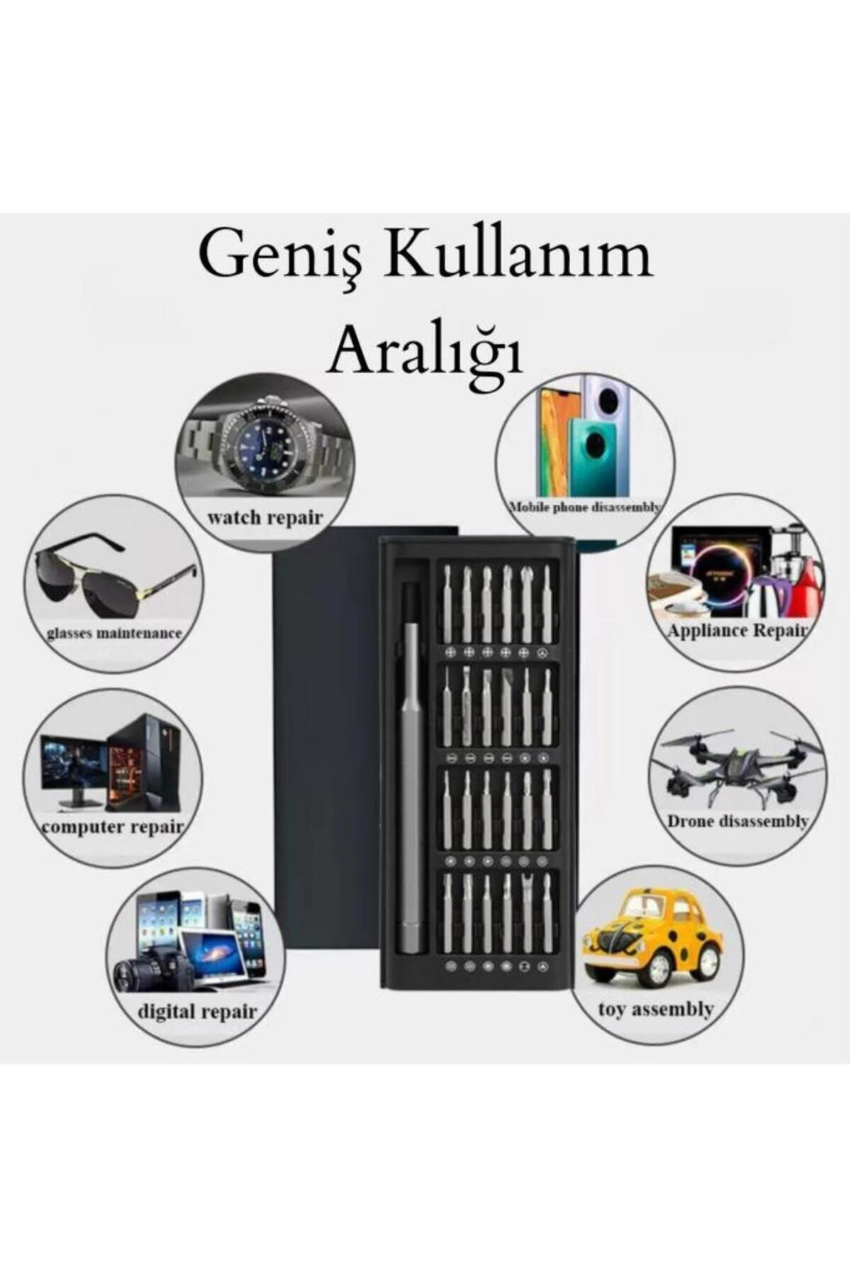 24 Parça Saatçi Pc Gözlük Mıknatıslı Tornavida Seti Özel Kutulu