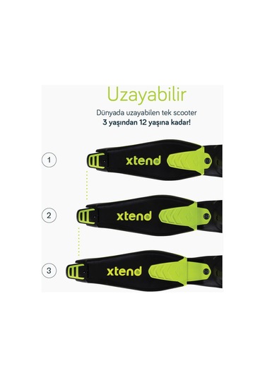Smartrike Xtend Büyüyebilen Ride On Scooter Lime Çok Renkli