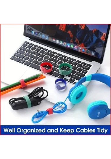 Gateesat Yeşil 20 Adet 15 Cm Kendinden Yapışkanlı Nylon Bağlama Kayışı Seti