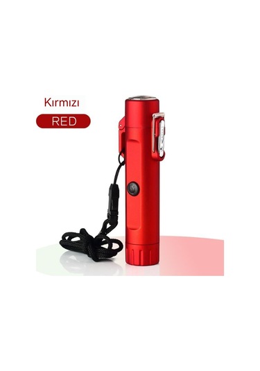 Su Geçirmez Çift Ark Pusula El Feneri Çakmak Açık Elektronik Çakmak Kırmızı