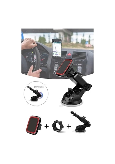 Telefon Tutacağı 360 Uzayan Vantuzlu Güçlü Mıknatıslı Araba Telefon Tutucu Araç İçi Tutacak Üniversal 1 Adet