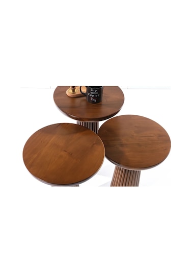 3'lü Mantar Yan Sehpa