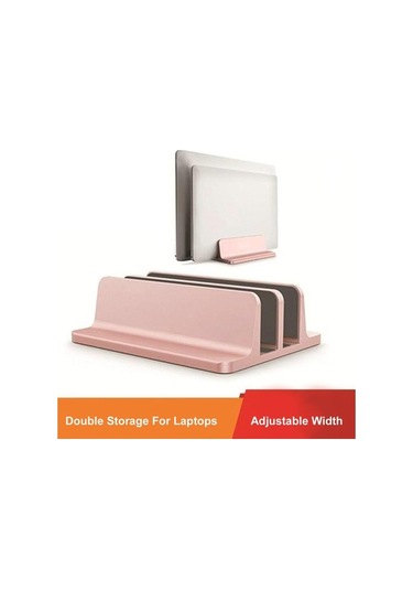 Novahub Çift Slotlu Dizüstü Bilgisayar Standı - Alüminyum Tasarım Standı Çift Yuvalı, Ayarlanabilir, Isı Dağılımı İçin Masaüstü Organizasyon Standı