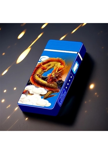 Willowhaven Siyah Kaplan Desenli Rüzggeçirmez Usb Şarjlı Plazma Çakmak El Feneri Siyah