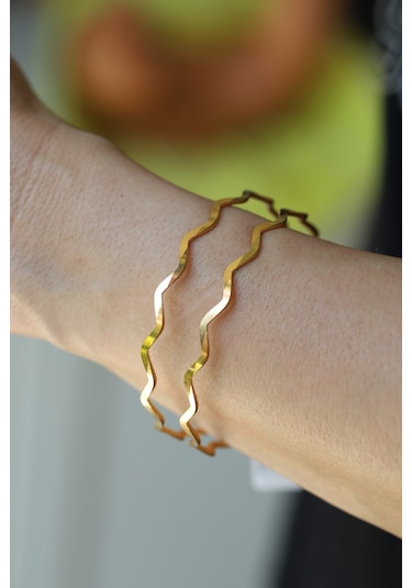 Yenigün Kuyumculuk Yatırımlık İkili Zikzak Ajda Altın Bilezik