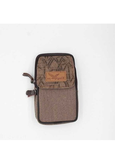 Fastbuy Erkekler İçin Çift Katlı Deri Bel Çantası - Çalışma/ev Kullanımı, Telefon & Parça Saklama Elbisesi, Kahverengi, 17x10