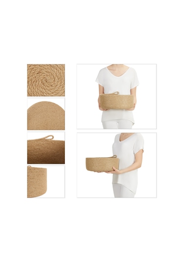 Ocean Home Textile Jüt Halat Sepet 30 x 12 cm