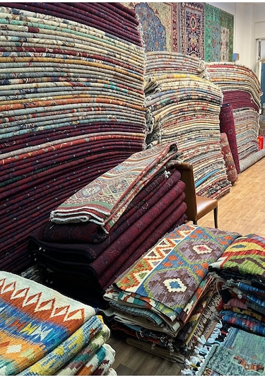 El Dokuma Afghan Halısı Siyah
