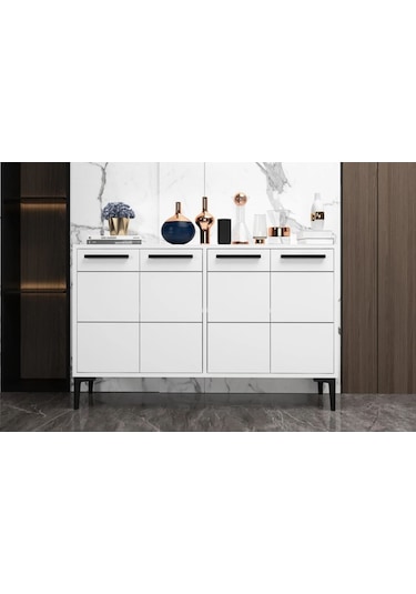 Zerkaconcept Marden Konsol Tv Sehpası Tv Ünitesi Beyaz