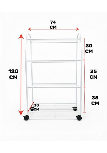 Modern Beyaz 4 Katlı Tekerlekli Metal Çiçeklik Standı: Çok Amaçlı Mutfak,kitaplık&dekoratif Lüks Stand