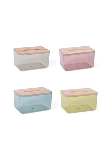 Sones Ev Oturma Odası Şeffaf Mendil Saklama Kutusu, Renk: Küçük Siyah