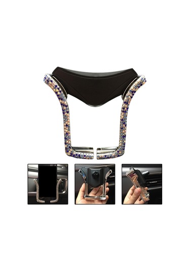 Homyl Şık Köpüklü Parlak Telefon Tutacağı Araç Mavi