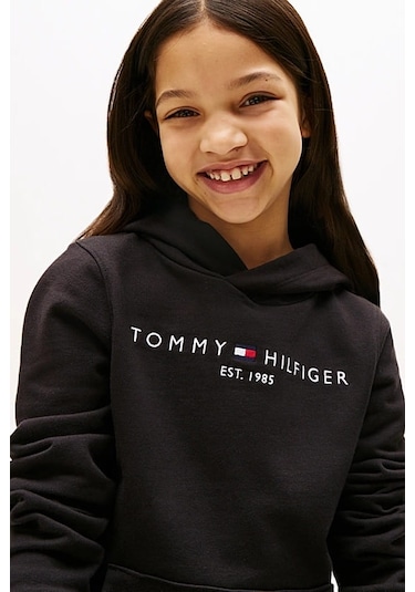 Unisex Çocuk Th Essential Hoodie Kapüşonlu Sweatshirt - Siyah Triple Black