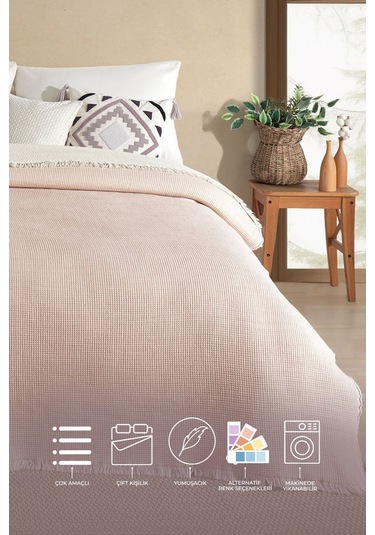 Elart Rubby Müslin Pike Çift Kişilik 210x230 Cm Pembe Pembe