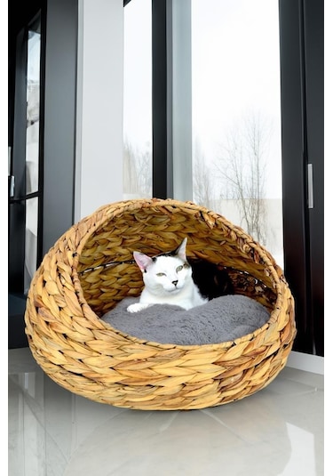 Digithome Hasır Kedi Köpek Yatağı İç Minderli 48 CM