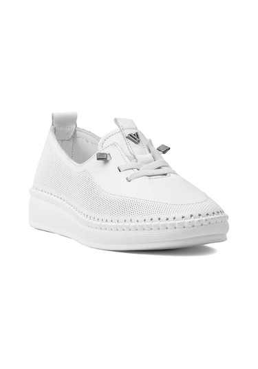 Voyager Z083 Kadın Hakiki Deri Ortopedik Casual Ayakkabı Beyaz Beyaz