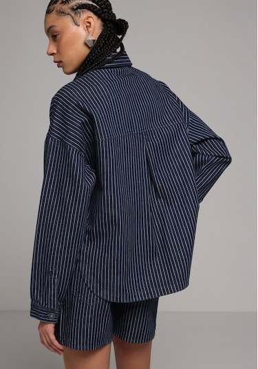 Colin's Colins Oversize Fit Kadın Stripe Denim Shacket Cl1079838 Q1.v1 Dn44915 Denim Colin's Colins Oversize Fit Kadın Stripe Denim Shacket Cl1079838 Q1.v1 Dn44915 Denim