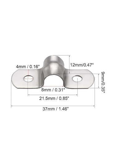 304 Paslanmaz Çelik 8mm U Şeklinde Boru Kelepçeleri 50 Adet B Diğer