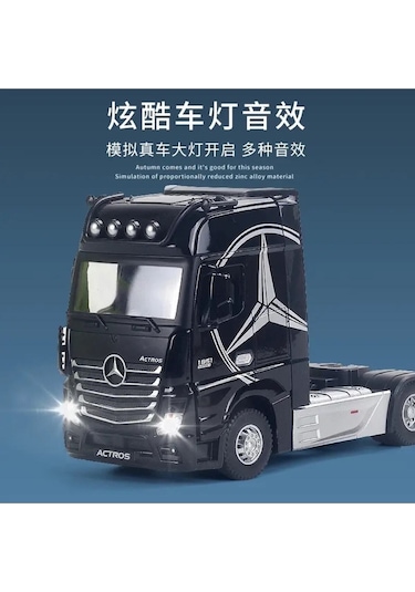 Mercedes Tır Kamyon Actros 1:36 Model Maket Araba Siyah
